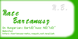 mate bartanusz business card